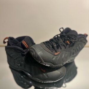 Nike Foamposites Black Sneakers with Orange Accents 🍊